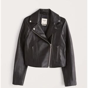Abercrombie & Fitch Vegan Leather Moto Jacket Size Small